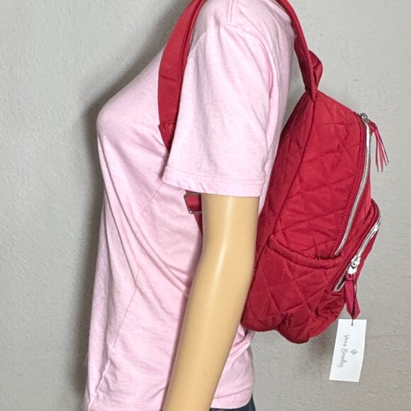 Vera Bradley Small Backpack in Performance Twill Cardinal Red NWT - Picture 7 of 12